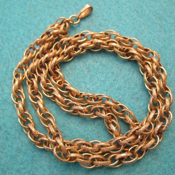 Designer 12kt.gold filled HEAVY 24" Chain>Vintage, For Men or Women - Picture 5 of 7
